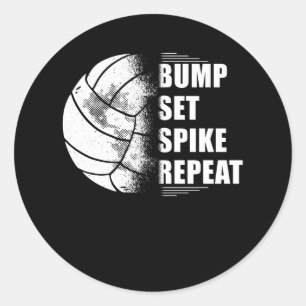 Volleyball Bump Set Spike Herhaling Ronde Sticker
