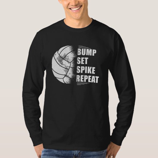 Volleyball Bump Set Spike Herhaling T-shirt (Voorkant)