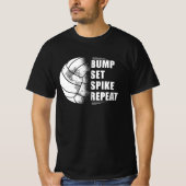 Volleyball Bump Set Spike Herhaling T-shirt (Voorkant)