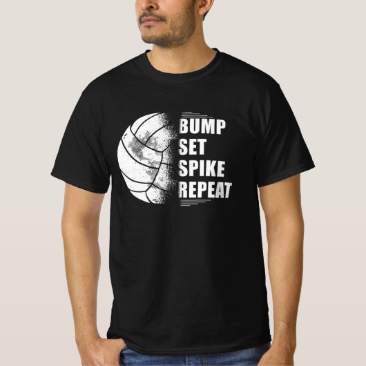 Volleyball Bump Set Spike Herhaling T-shirt (Voorkant)