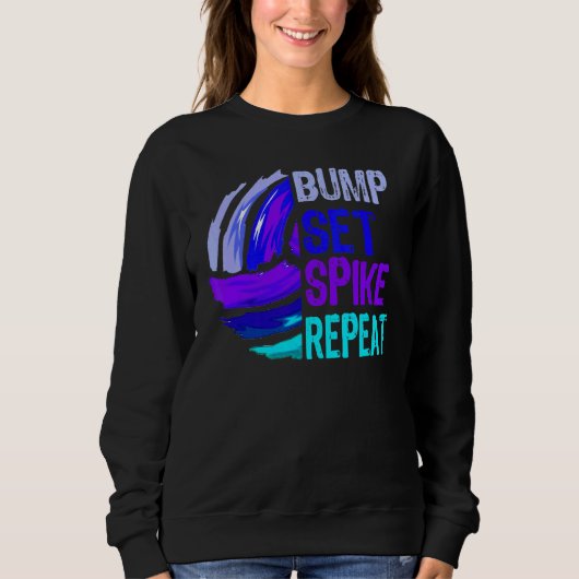 Volleyball Bump Set Spike Herhaling Trui (Voorkant)