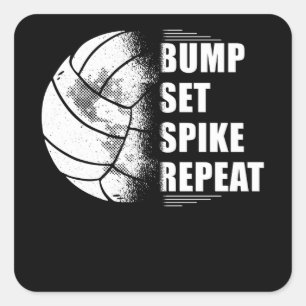 Volleyball Bump Set Spike Herhaling Vierkante Sticker