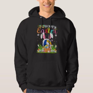 Volleyball Bunny Egg Hunting Volleyball Happy Eas Hoodie