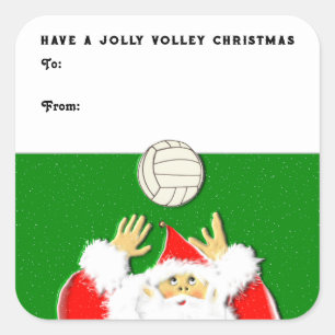 Volleyball-cadeaulabels voor Kerstmis Vierkante Sticker