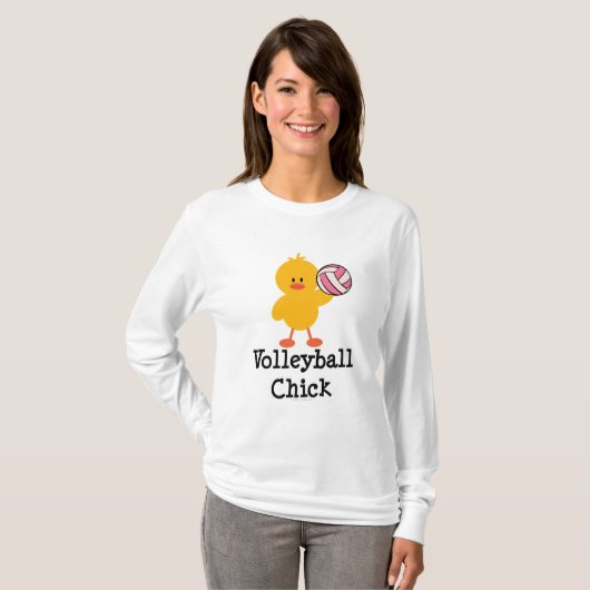 Volleyball Chick Hoodie T-shirt (Voorkant volledig)