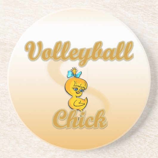 Volleyball Chick Zandsteen Onderzetter (Voorkant)