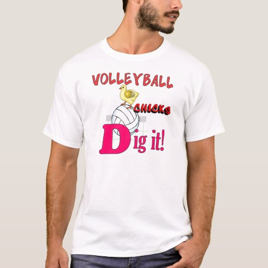 VOLLEYBALL CHICKS DIG IT.png T-shirt (Voorkant)