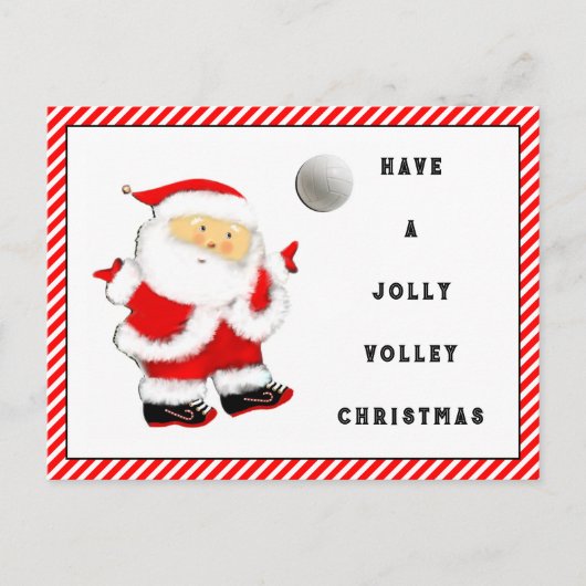 Volleyball Christmas Holiday Postcard Feestdagenkaart (Voorkant)