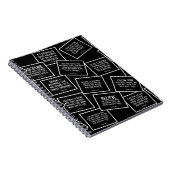 Volleyball citeert laptop in zwart-wit notitieboek (Rechterzijde)