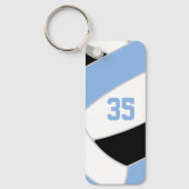 volleyball club team gifts light blue black sleutelhanger (Voorkant)