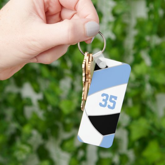 volleyball club team gifts light blue black sleutelhanger (Hand)
