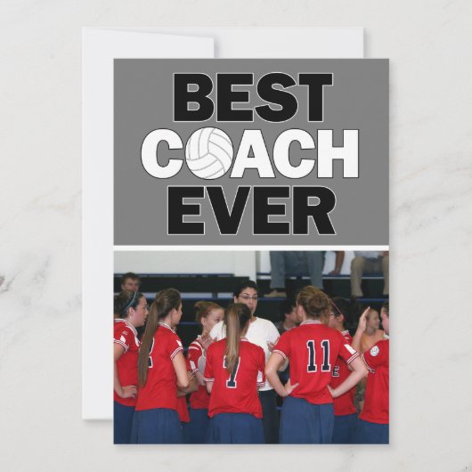 Volleyball Coach Best Ever Custom Foto Dank u Bedankkaart (Voorkant)
