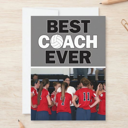 Volleyball Coach Best Ever Custom Foto Dank u Bedankkaart