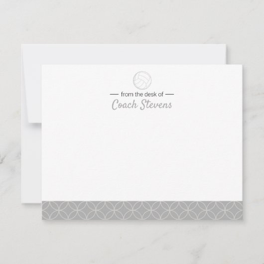 Volleyball Coach Black Grey Mannen Stationery Kaart (Voorkant)