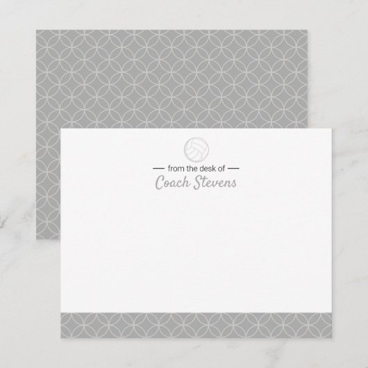 Volleyball Coach Black Grey Mannen Stationery Kaart (Voorkant / Achterkant)