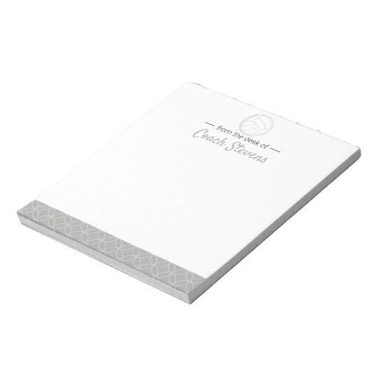 Volleyball Coach Black Grey Mannen Stationery Notitieblok (Linkerzijde)