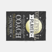 Volleyball Coach Dank u cadeau Fleece Deken (Voorkant (Horizontaal))