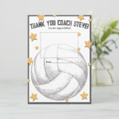 Volleyball coach gift card holder thank you kaart (Staand voorkant)