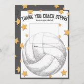 Volleyball coach gift card holder thank you kaart (Voorkant / Achterkant)