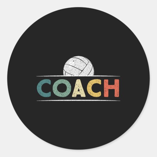 Volleyball Coach Gifts Funny Retro  Ball Co Ronde Sticker (Voorkant)