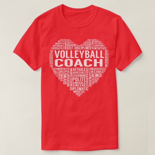 Volleyball Coach Heart T-shirt (Design voorkant)