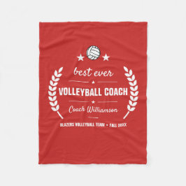Volleyball Coach Team Dank u Gepersonaliseerd cade Fleece Deken