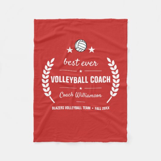 Volleyball Coach Team Dank u Gepersonaliseerd cade Fleece Deken (Voorkant)