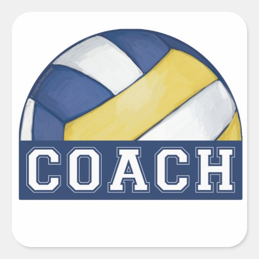 Volleyball Coach Vierkante Sticker (Voorkant)