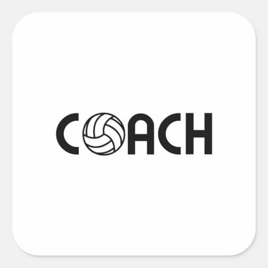 Volleyball Coach Vierkante Sticker (Voorkant)