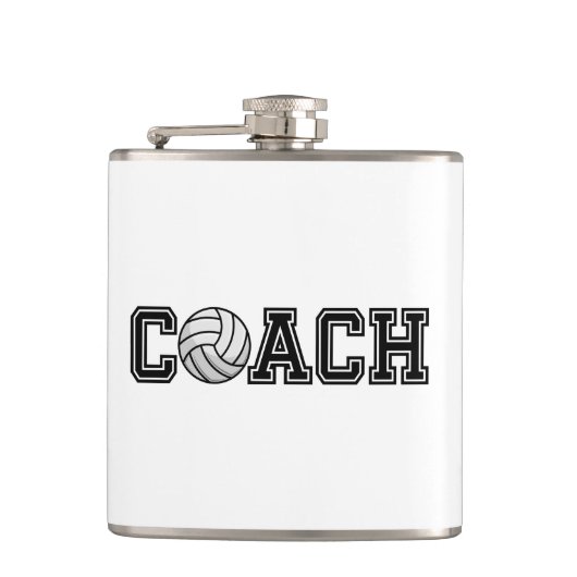 Volleyball Coach Vinyl Wrapped Flask Heupfles (Voorkant)