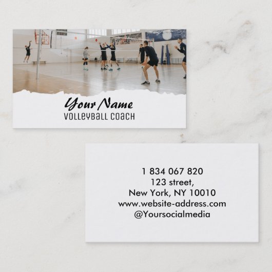 Volleyball Coach Visitekaartje (Voorkant / Achterkant)