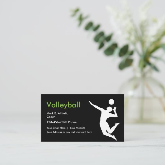 Volleyball Coach-Visitekaartjes Visitekaartje (Staand voorkant)