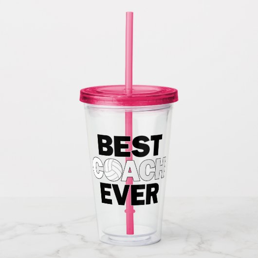 Volleyball Coach's Beste coach ooit sport Acryl Drinkbeker (Voorkant)