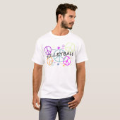 Volleyball Colored Peace Signs T-shirt (Voorkant volledig)