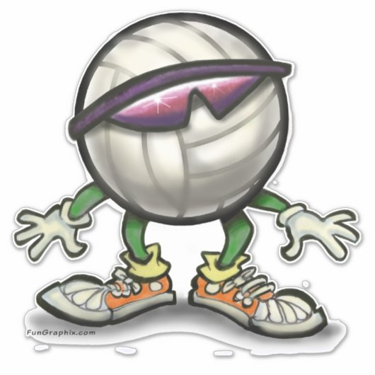 Volleyball Cool Sticker (Voorkant)