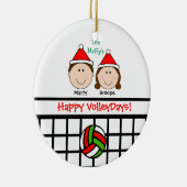 VolleyBall Couple 1st Personaliseert Ornament (Rechts)