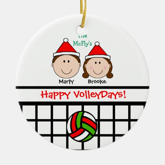 VolleyBall Couple 1st Personaliseert Ornament (Voorkant)