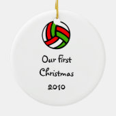 VolleyBall Couple 1st Personaliseert Ornament (Achterkant)