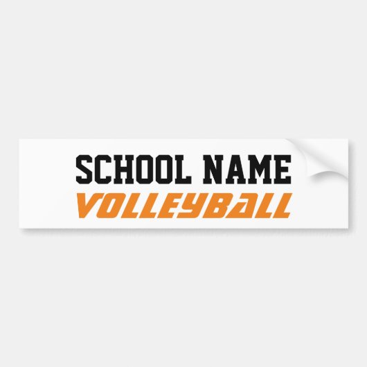 Volleyball - Creëer Uw eigen schoolgeest Bumpersticker (Voorkant)
