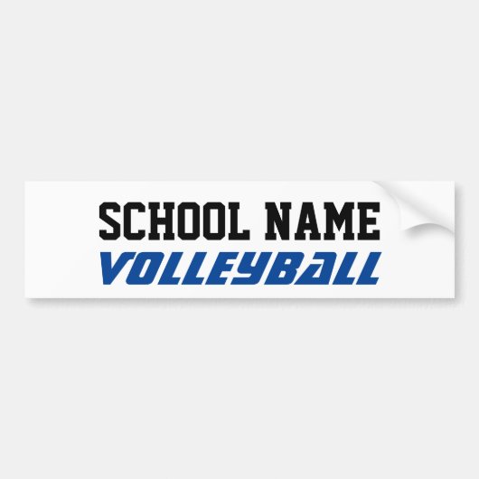 Volleyball - Creëer Uw eigen schoolgeest Bumpersticker (Voorkant)