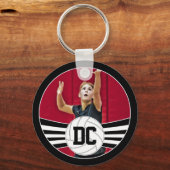Volleyball Custom Photo and Numbers of Text Sleutelhanger (Achterkant)