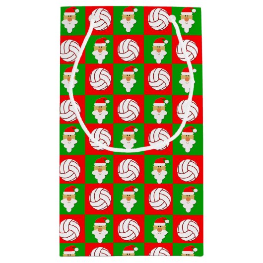 Volleyball Custom Player Name/Text KerstSanta Klein Cadeauzakje (Achterkant)