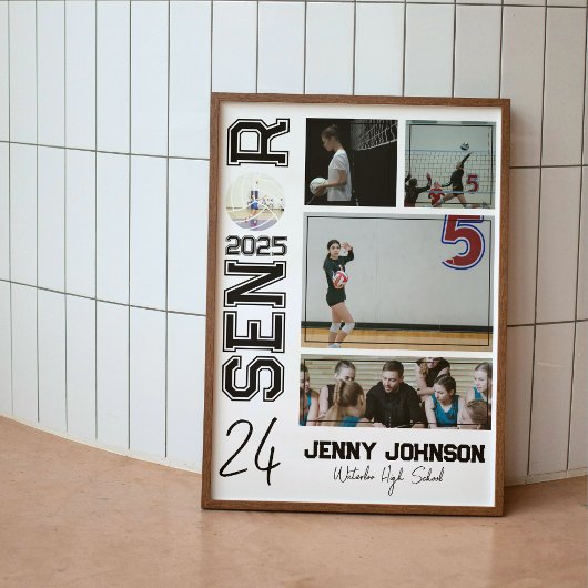 Volleyball Custom Senior Night Picture Poster