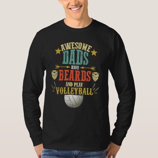 Volleyball Dad Beard Cute Fathers Day Volleyball T-shirt (Voorkant)