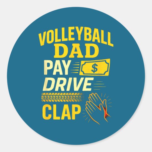 Volleyball Dad - Funny Proud Father Player  Ronde Sticker (Voorkant)