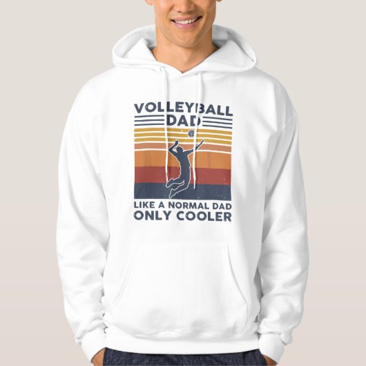 Volleyball Dad Like A Normal Dad Only Cooler Vinta Hoodie (Voorkant)