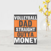 Volleyball Dad Straight Outta Money Funny Srts Par Kaart (Gele Bloem)
