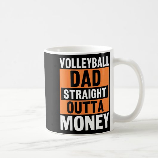 Volleyball Dad Straight Outta Money Funny Srts Par Koffiemok (Rechts)
