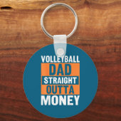 Volleyball Dad Straight Outta Money Funny Srts Par Sleutelhanger (Voorkant)