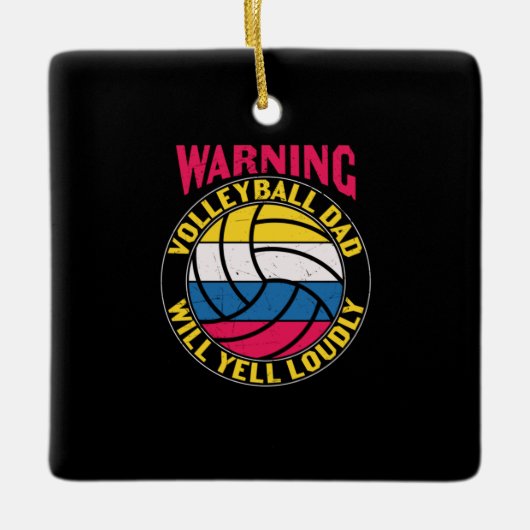 Volleyball Dad Will Yell Louly Keramisch Ornament (Voorkant)